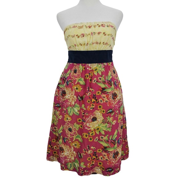 Maeve Dresses & Skirts - Anthropologie Maeve size 2 blissful Days strapless floral mini dress Flaw